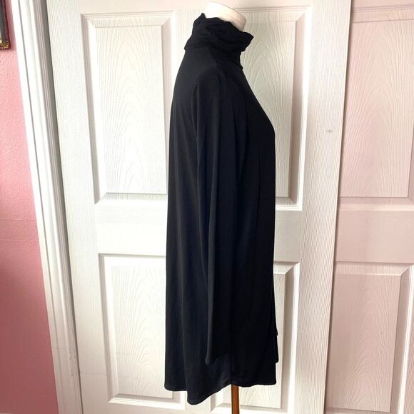 Eileen Fisher Black Tencel Turtleneck Dress Tunic Women’s SP Long Sleeve - Picture 4 of 8